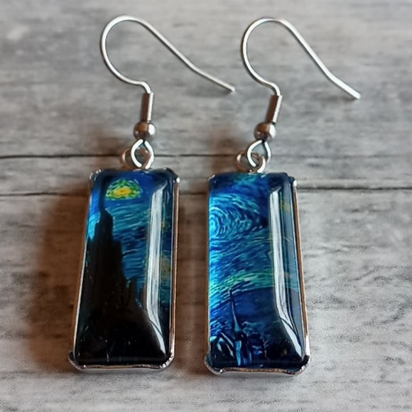 Jewelry - Van Gogh Starry Night Earrings New